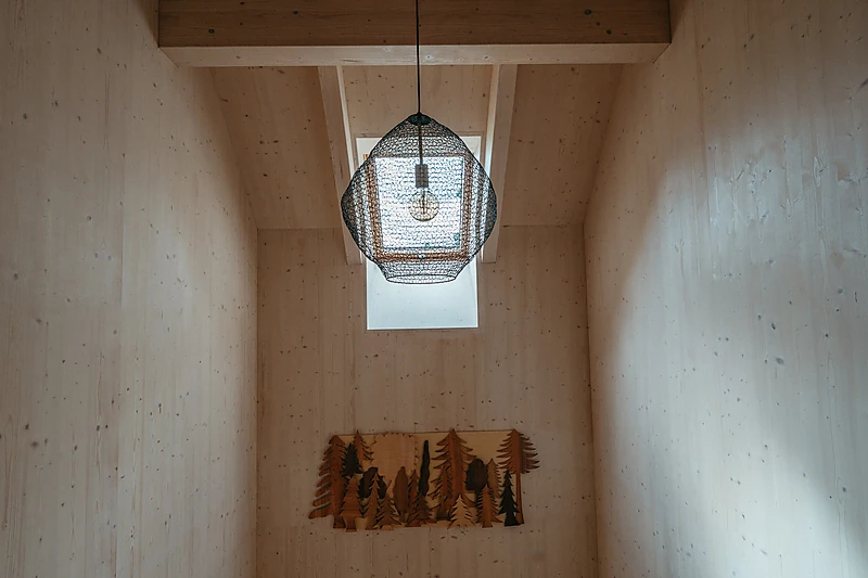 Upstairs corridor under a roof window