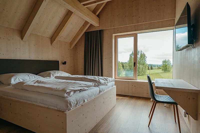 Bedroom with a window onto the countryside