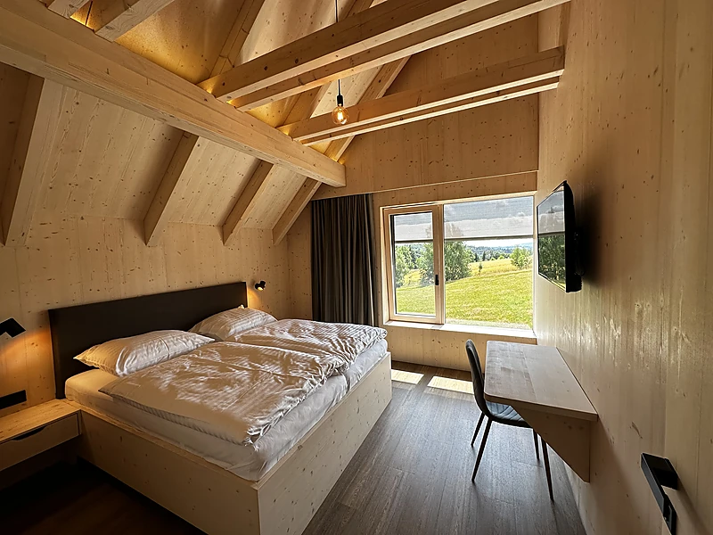 Bedroom with a view of Kozákov hill
