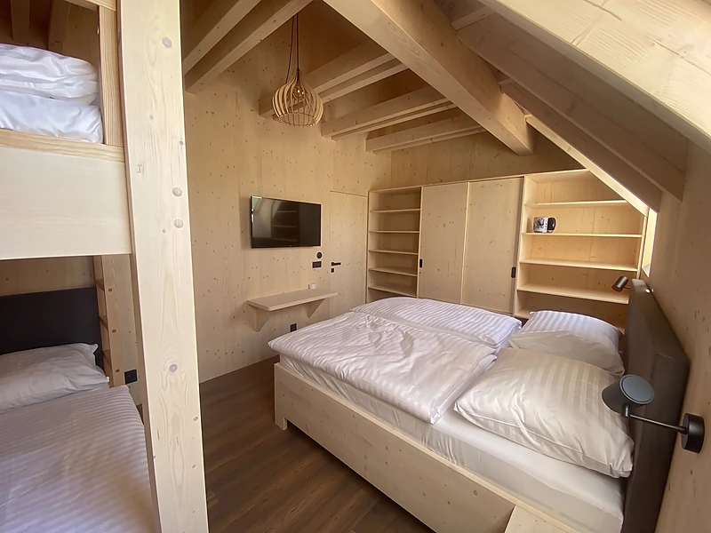 Bedroom with a TV and bunk bed