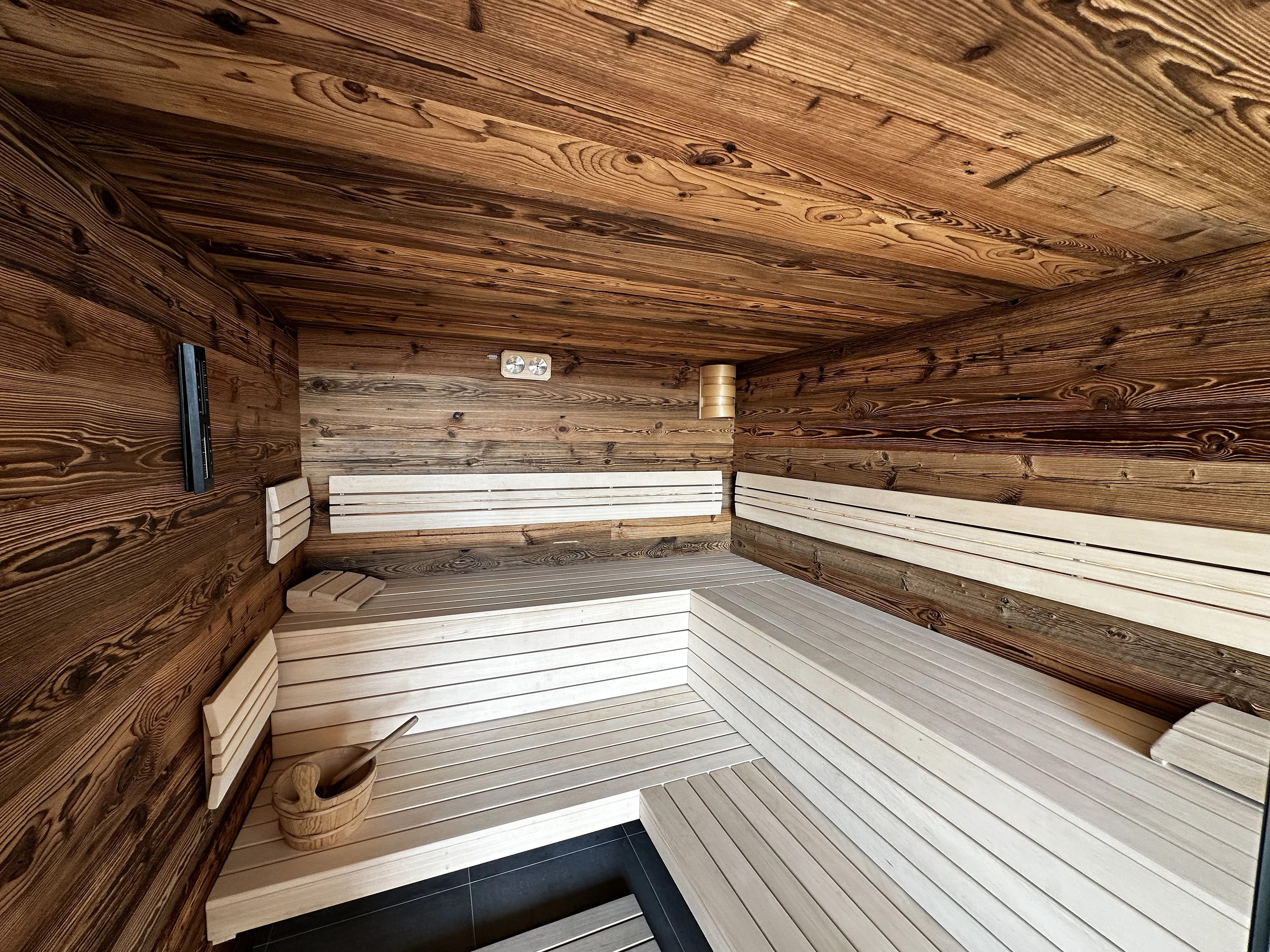 Sauna for six built from old timber